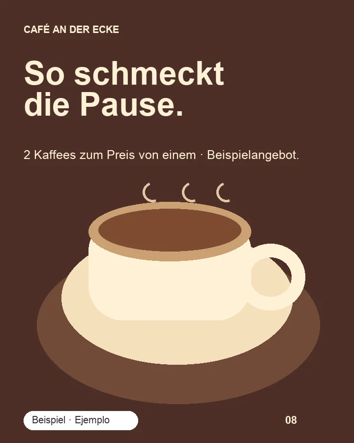 Ein Angebot für dein Café