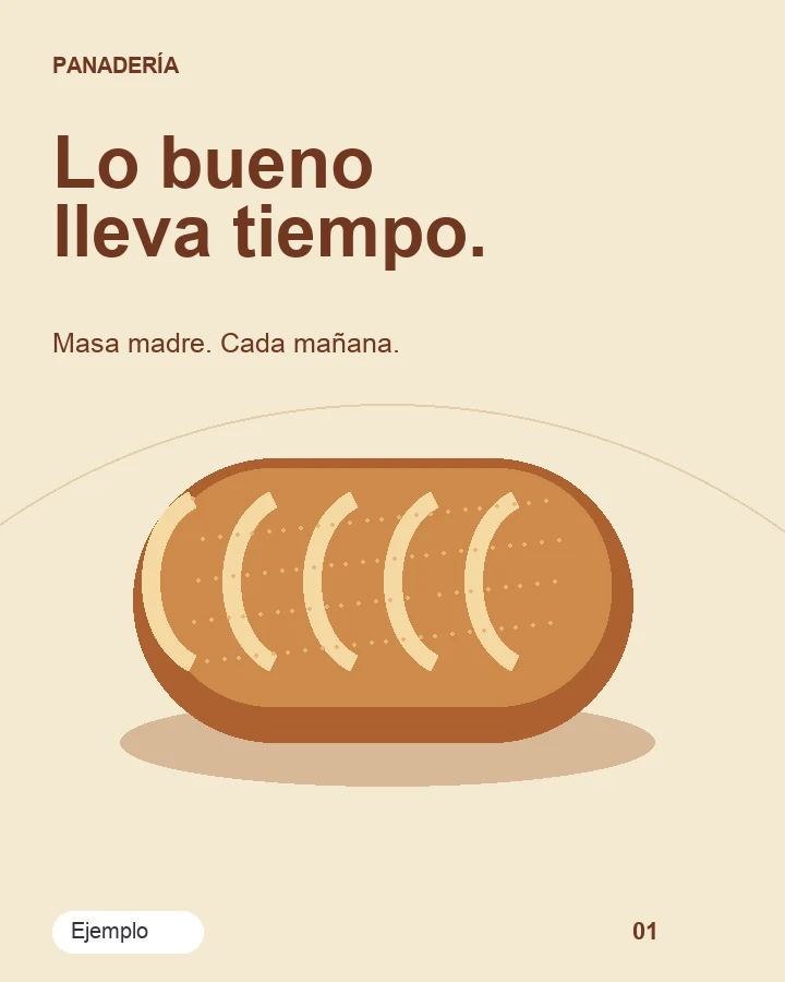 Ejemplo ilustrado de una panadería