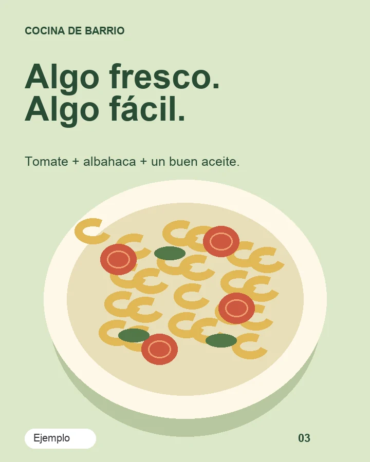 Ejemplo ilustrado de una receta